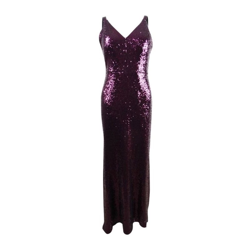 Nightway Women's Sequined Gown - Mulberry